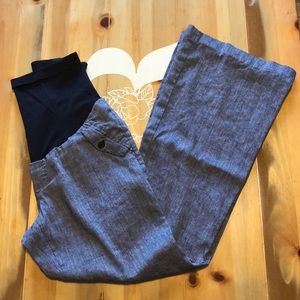 Medium Maternity Linen Business Casual Pants